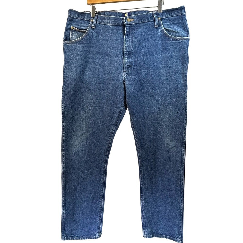 Wrangler 47MWZPW Mens Cowboy Cut Regular Fit Straight Leg Jeans Blue 42x34